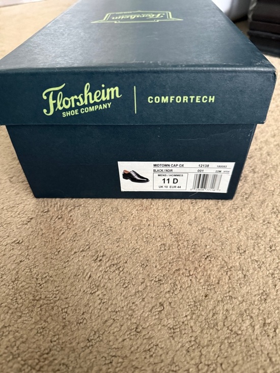 Florsheim Black Midtown Cap Oxford Dress Men’s Shoes 11 D New In Box main image 7